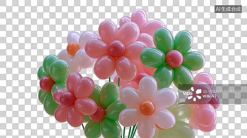 【AI数字艺术】彩色气球花朵装饰图片素材