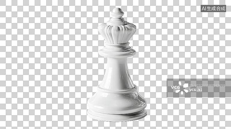 【AI数字艺术】白色棋子特写，简洁背景图片素材