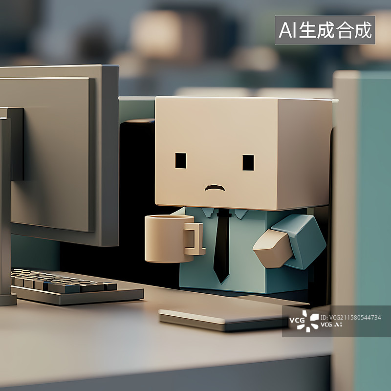 【AI数字艺术】积木风学生读书学习插图背景图片素材