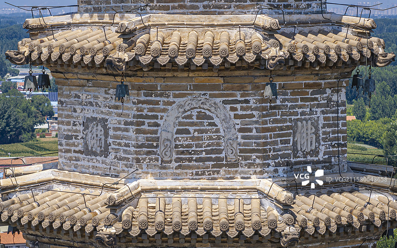 河北省廊坊市三河市灵山寺塔航拍图片素材