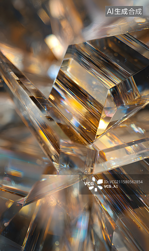 【AI数字艺术】晶莹剔透的玻璃结构特写图片素材