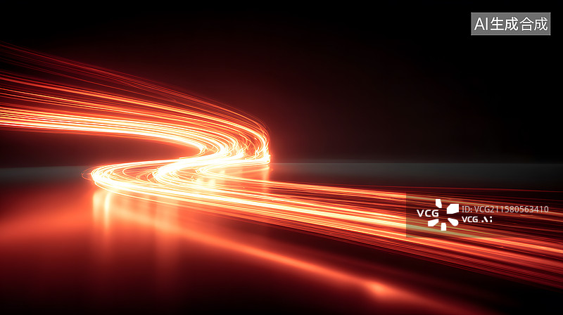 【AI数字艺术】流光溢彩的动态曲线图片素材