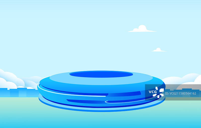 四川成都东安湖体育公园体育场矢量插画图片素材