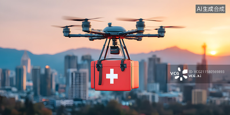【AI数字艺术】医疗无人机秀图片素材