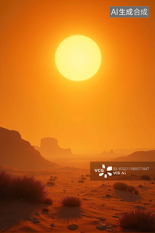 【AI数字艺术】大暑：盛夏骄阳下的炙热之景图片素材