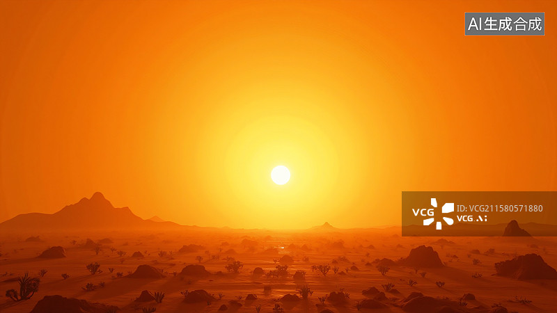 【AI数字艺术】大暑：盛夏骄阳下的炙热之景图片素材