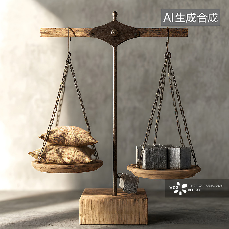 【AI数字艺术】传统天平称重场景图片素材