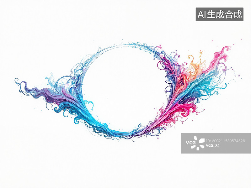 【AI数字艺术】彩色漩涡艺术图片素材
