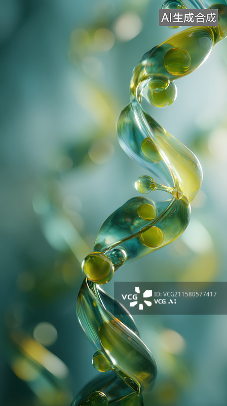 【AI数字艺术】透明玻璃珠链的特写图片素材