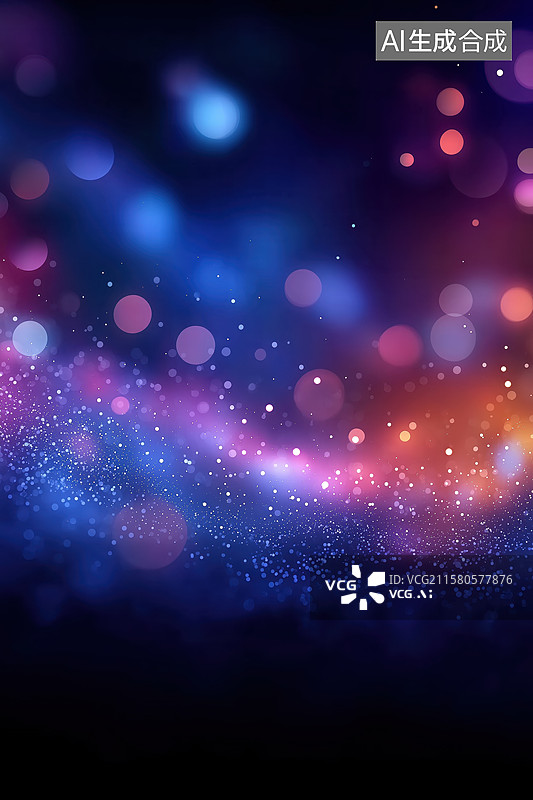【AI数字艺术】梦幻色彩粒子流动背景图片素材