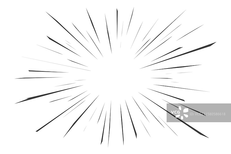 漫画中的放射状速度线爆发图片素材