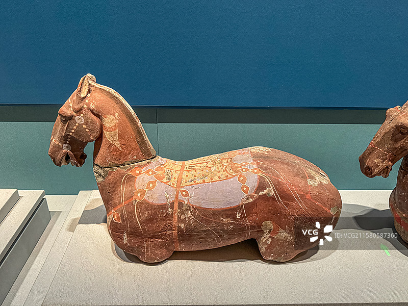汉代 彩绘陶马 青州香山汉墓 青州博物馆图片素材