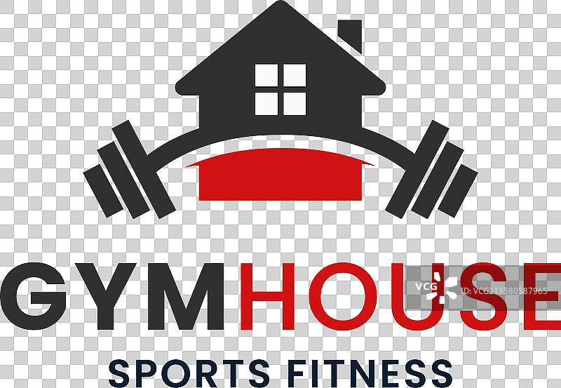 健身房标志或居家健身标志设计图片素材