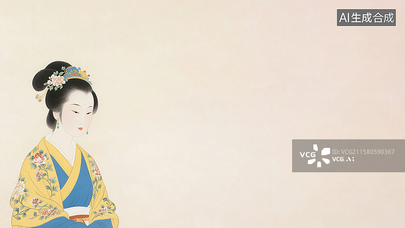 【AI数字艺术】水墨画左下图片素材