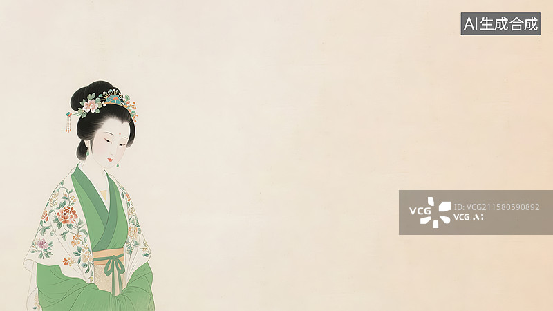 【AI数字艺术】水墨画左下图片素材