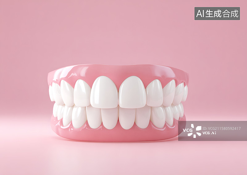 【AI数字艺术】干净的3D卡通假牙图片素材