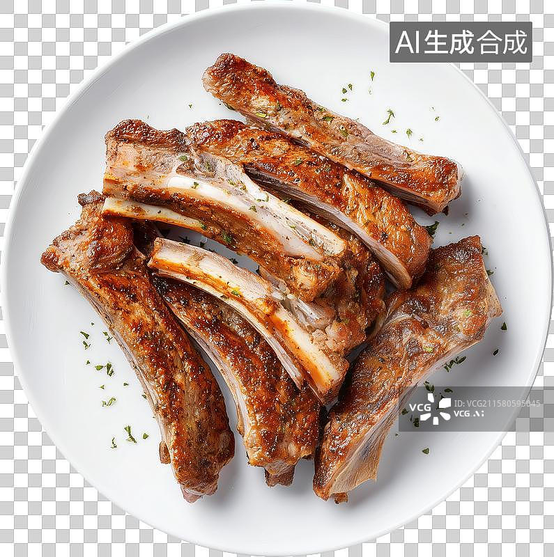 【AI数字艺术】一盘煎羊排图片素材