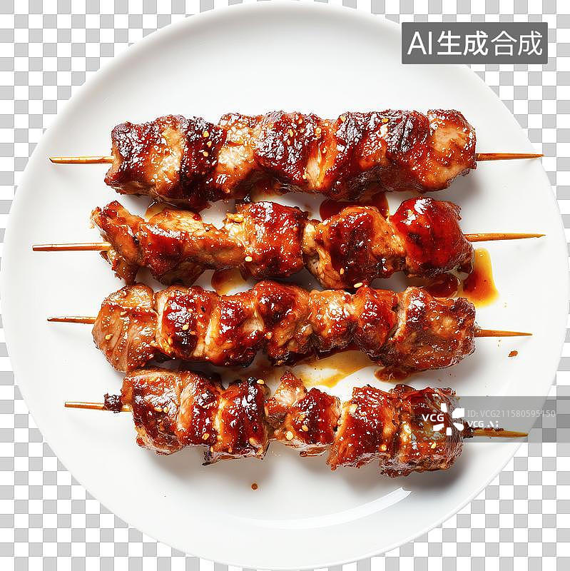 【AI数字艺术】一盘烤肉串图片素材