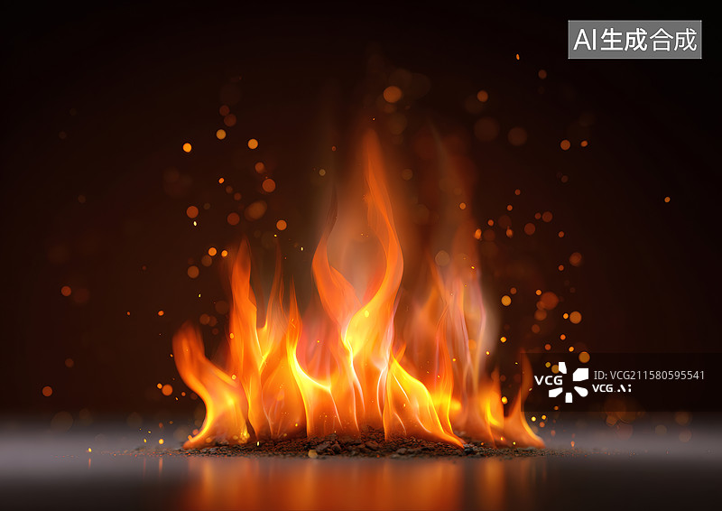 【AI数字艺术】一堆燃烧的火焰图片素材