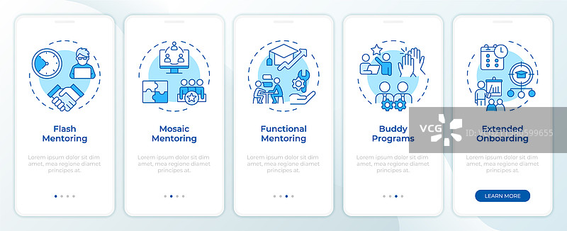 蓝色入职移动端的导师支持类型图片素材