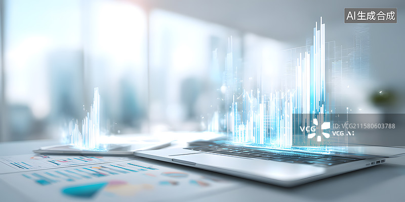 【AI数字艺术】数字科技展台图片素材