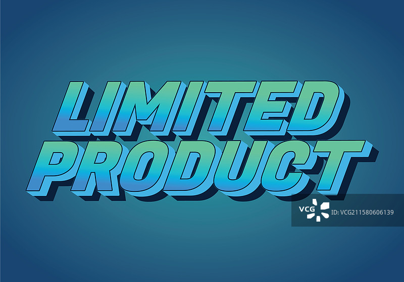蓝色三维风格的限量产品文本效果图片素材