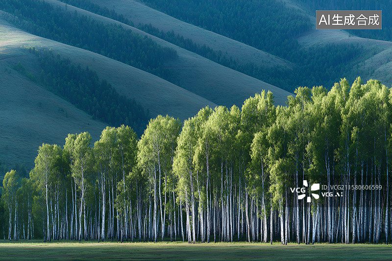 【AI数字艺术】【AI数字艺术】白桦林风光图片素材