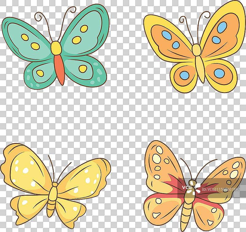 可爱多彩的蝴蝶昆虫合集图片素材