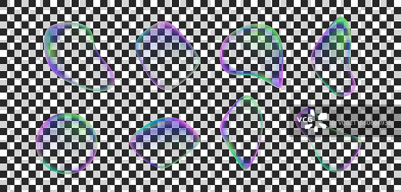 液态彩虹透明抽象球体组图片素材