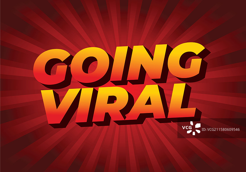 现代3D风格的病毒式传播文字效果图片素材