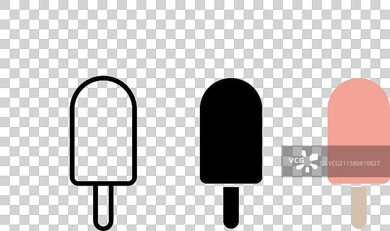 冰棒冰淇淋图标或冰淇淋符号图片素材