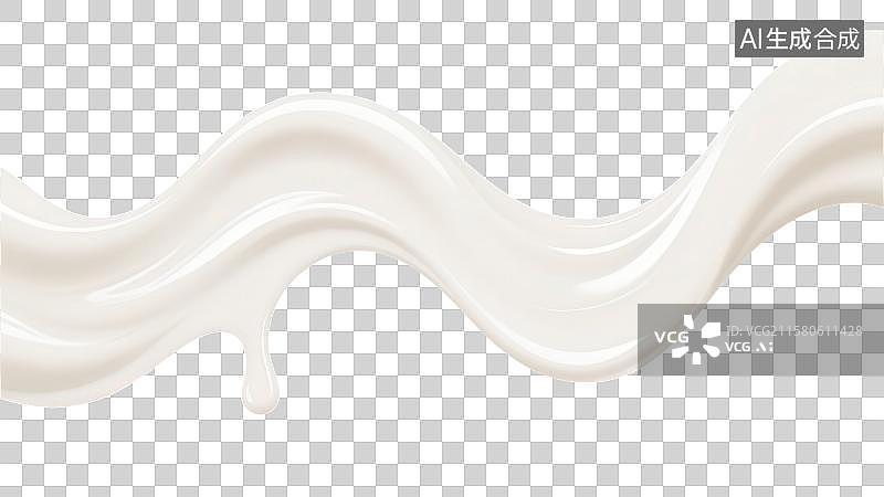 【AI数字艺术】3D渲染免抠图形元素手绘牛奶丝滑喷溅或酸奶奶或牛奶奶油状液体融化形状图片素材