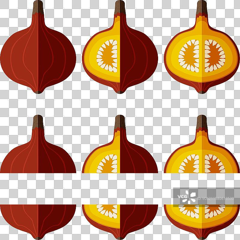 红色库里南瓜的扁平设计集合图片素材