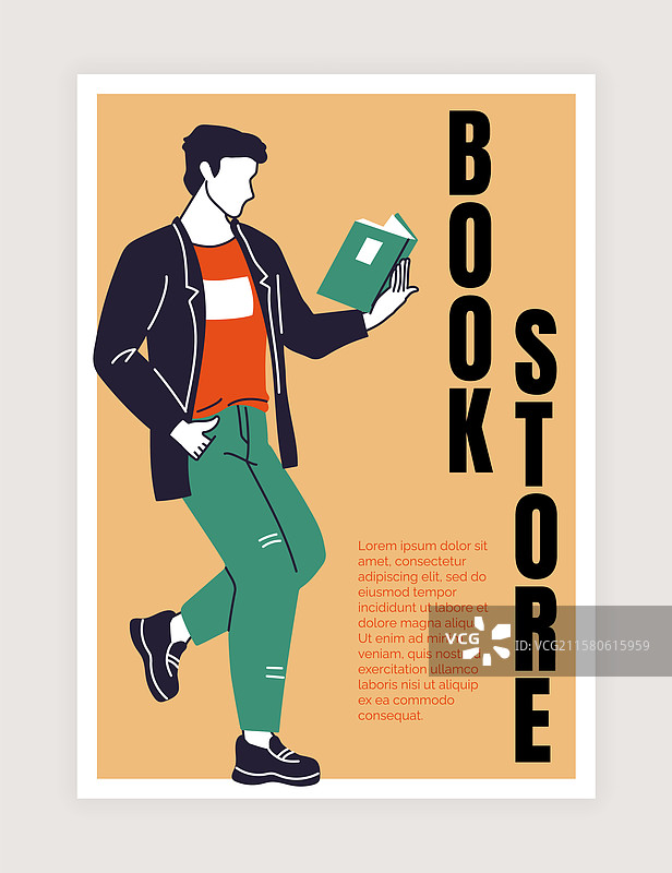 文具书店海报上的男士图片素材