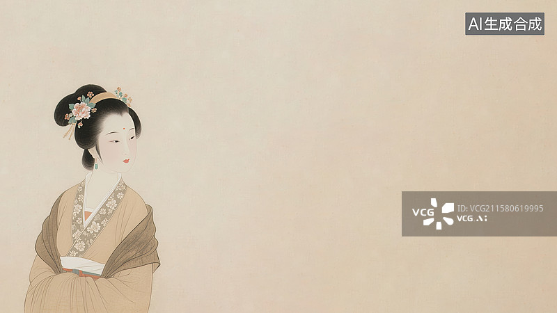 【AI数字艺术】水墨画左下图片素材