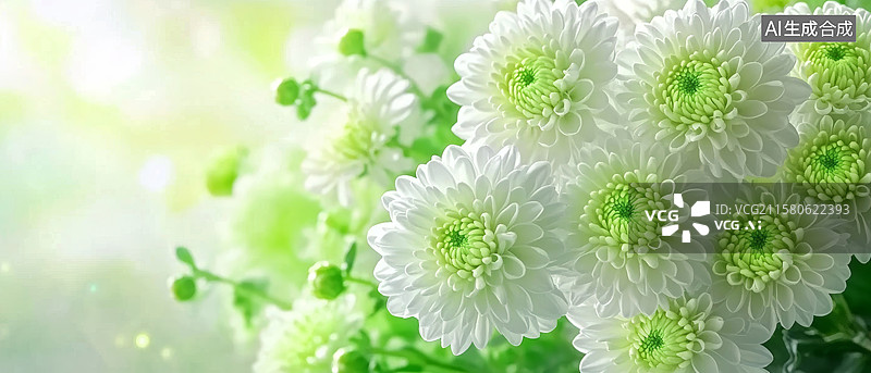 【AI数字艺术】白菊清新装饰场景图片素材