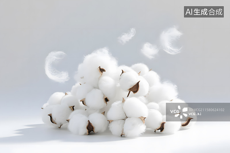 【AI数字艺术】洁白如雪的棉花图片素材