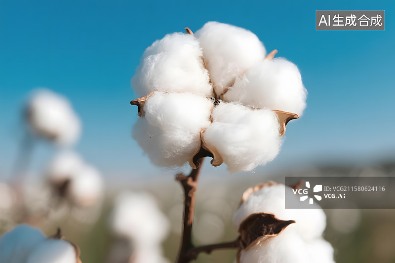【AI数字艺术】洁白如雪的棉花图片素材