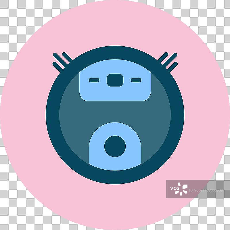 机器人吸尘器扁平圆形图标图片素材