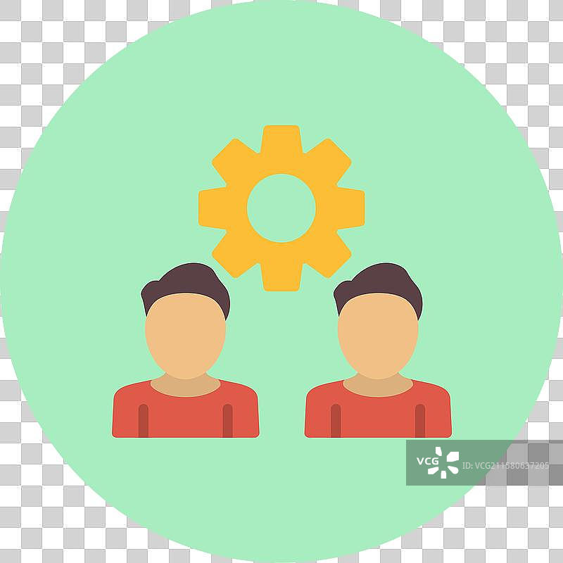 团队管理扁平圆形图标图片素材