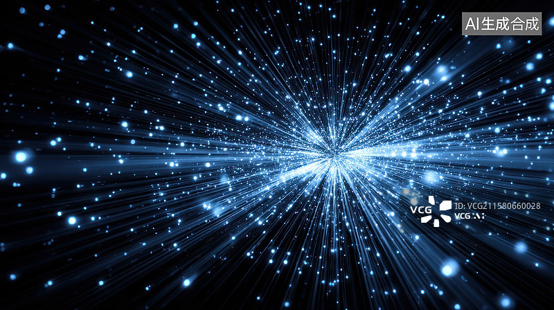 【AI数字艺术】蓝色光点汇聚的动态背景图片素材