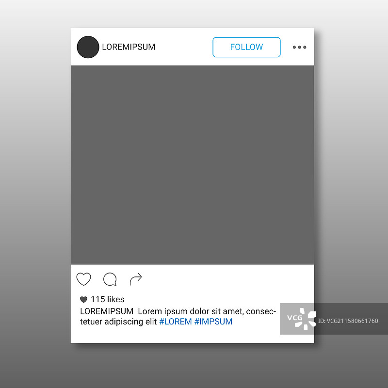 灰色的Instagram相框图片素材