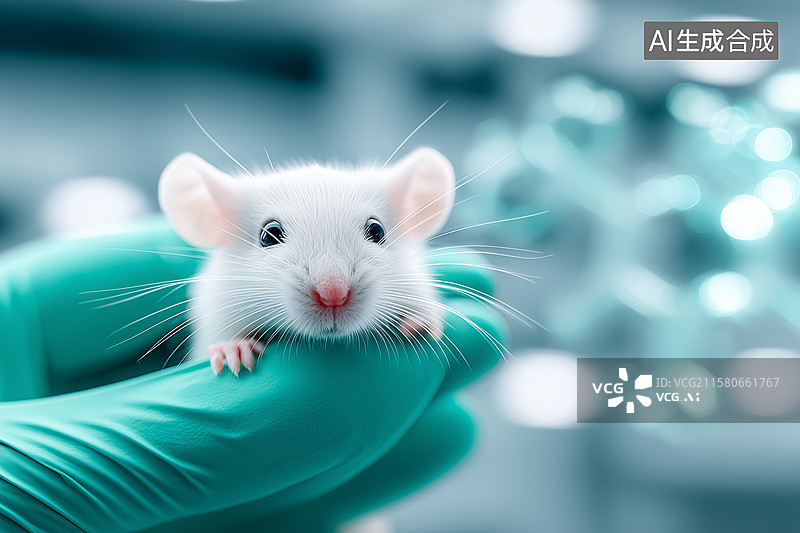 【AI数字艺术】实验室小白鼠特写图片素材