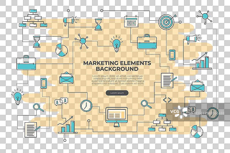 扁平化黄色营销元素背景图片素材