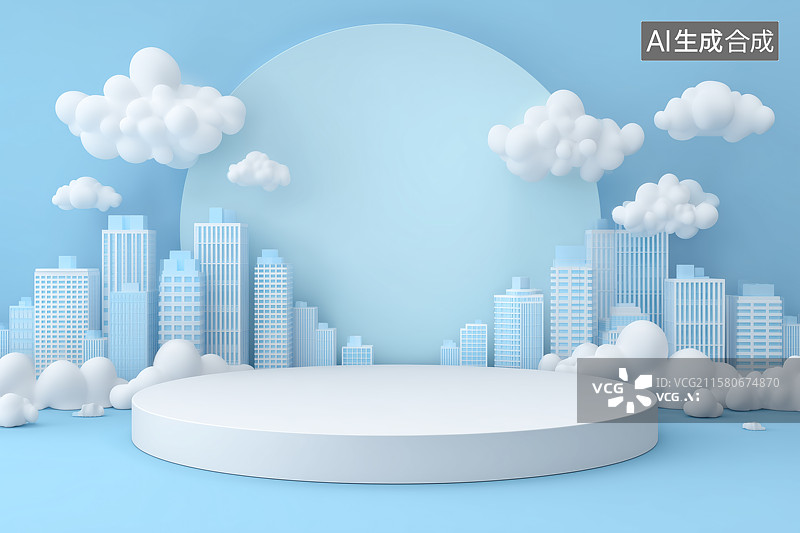 【AI数字艺术】白色的平台产品展台图片素材