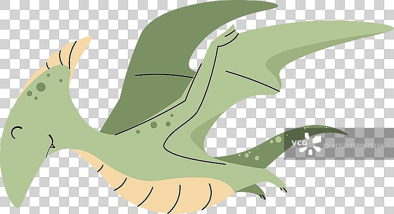 可爱的卡通恐龙在白色背景上，古老的感觉图片素材