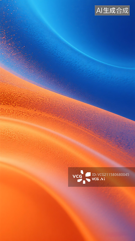【AI数字艺术】蓝色橙色抽象艺术背景素材图 克莱因蓝 爱马仕橙 具有冲击力的背景素材 科技广告设计 PPT素材图片素材