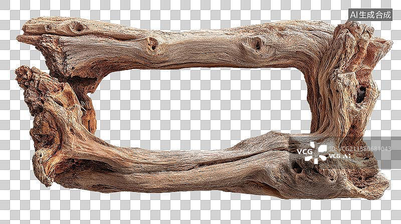 【AI数字艺术】自然形态的木制框架图片素材