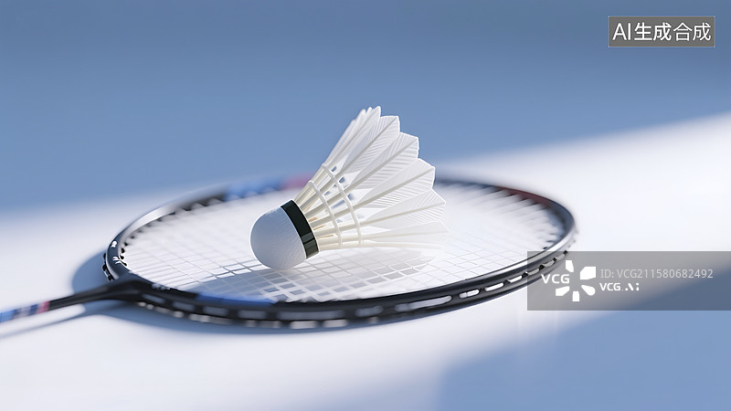 【AI数字艺术】羽毛球与球拍静物特写图图片素材