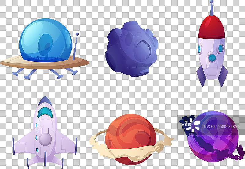 太空游戏物体套装图片素材